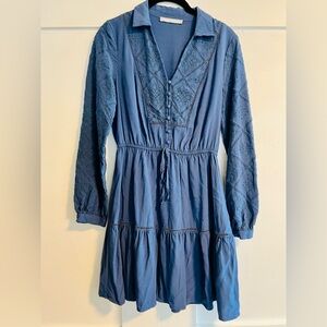 Daniel Rainn Blue Long Sleeve Dress